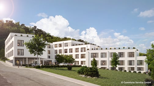 Außenansicht Pflege-Neubau Salzgitter-Lichtenberg bei Tageslicht